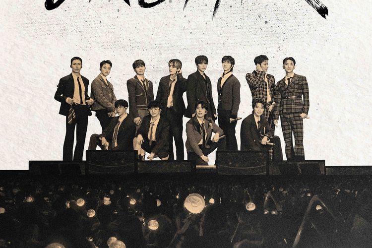 Poster serial dokumenter SEVENTEEN: Our Chapter yang akan tayang di Disney+.