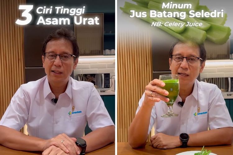 Tangkapan layar akun Instagram Budi Gunadi Sadikin @bgsadikin. Menkes Budi Gunadi Sadikin menyarankan jus seledri sebagai langkah awal untuk membantu menurunkan asam urat setelah Lebaran.