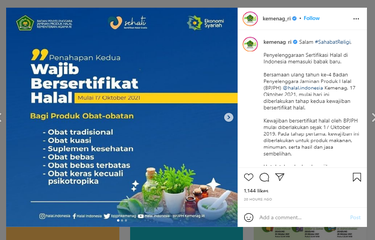 Daftar produk yang wajib ada sertifikat halal.