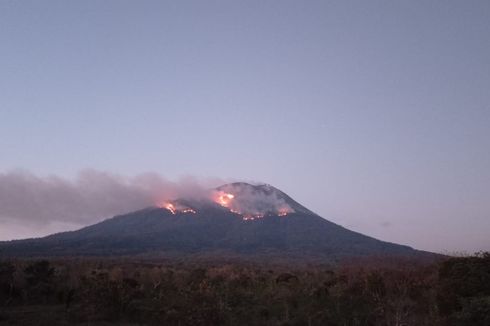 Dibantu Helikopter BNPB, Kebakaran Hutan akibat Erupsi Gunung Ile Lewotolok Dipadamkam