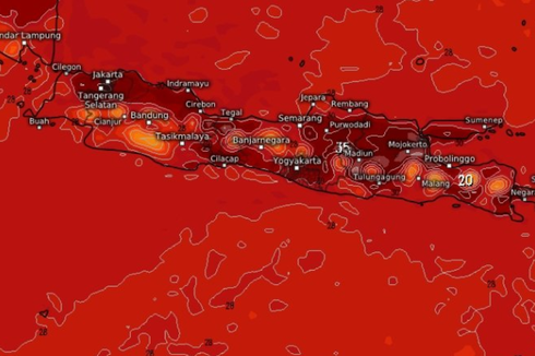 Unggahan Foto Pulau Jawa Berwarna Merah, Benarkah Sedang Terjadi Cuaca Panas?