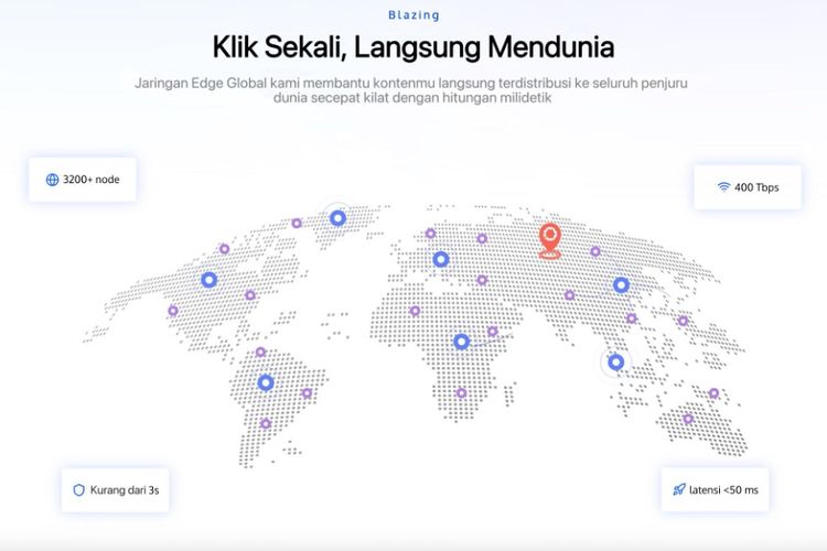 Versi rilis resmi EdgeOne Pages memiliki jaringan yang membantu website terdistribusi ke seluruh dunia. 