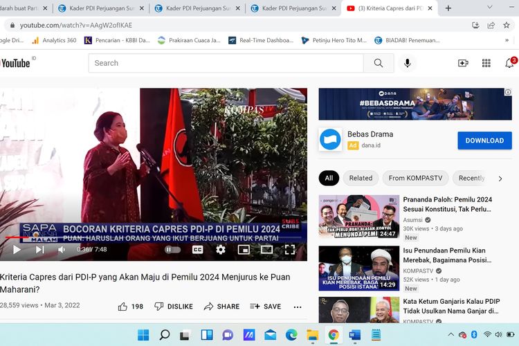 Puan Maharani beberkan kriteria capres PDI-P. Hal itu ia sampaikan di depan kader di Kantor DPC PDI-P Surabaya, Jawa Timur, Selasa (1/3/2022).