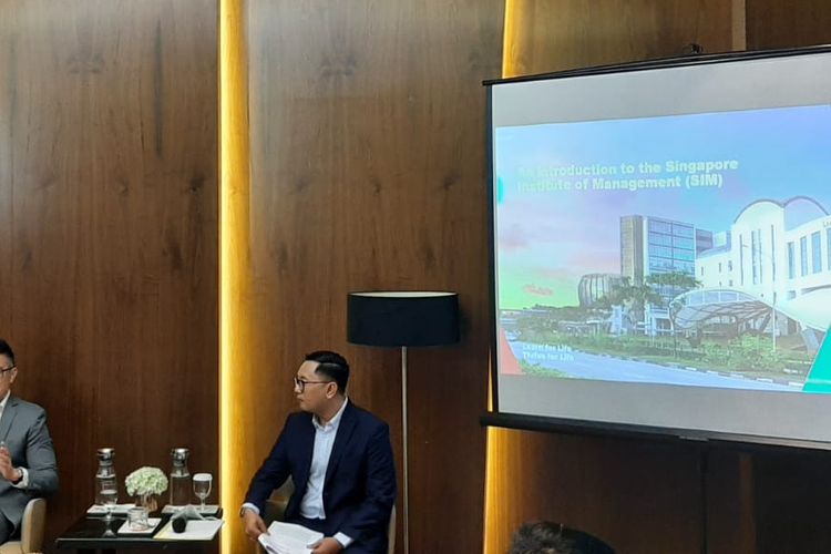 Perhelatan Rebranding Singapore Institute of Management (SIM)  di Hotel Pullman Thamrin Jakarta, Kamis (29/9/2022)