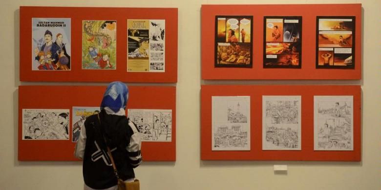 Karya dari sedikitnya seratus komikus Indonesia dipamerkan dalam acara Festival Komik Nasional 2012 di Jogja National Museum, Wirobrajan, Yogyakarta, Jumat (28/12/2012). Kegiatan ini untuk memberikan wawasan kepada masyarakat tentang perkembangan komik Indonesia yang kini telah memasuki era digital dan semakin banyak digunakan di dunia pendidikan.
