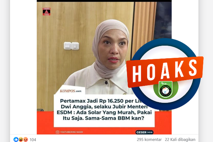 INFOGRAFIK: Hoaks Jubir Kementerian ESDM Sarankan Solar jika Masyarakat Ingin BBM Murah