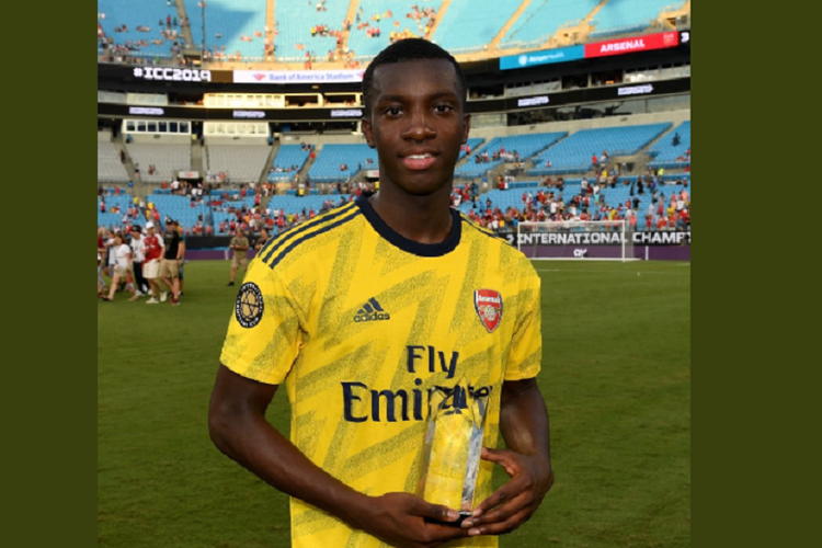 Penyerang muda Arsenal, Eddie Nketiah.