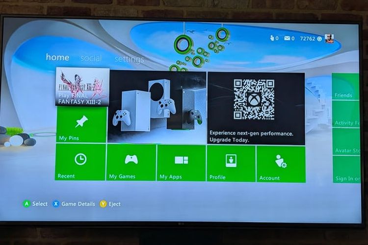 tampilan UI dashboard baru xbox 360.