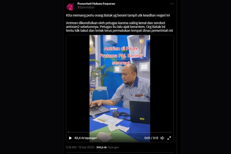 Viral, Video Antrean Bayar Pajak KPP Kerinci Disebut Sudah 