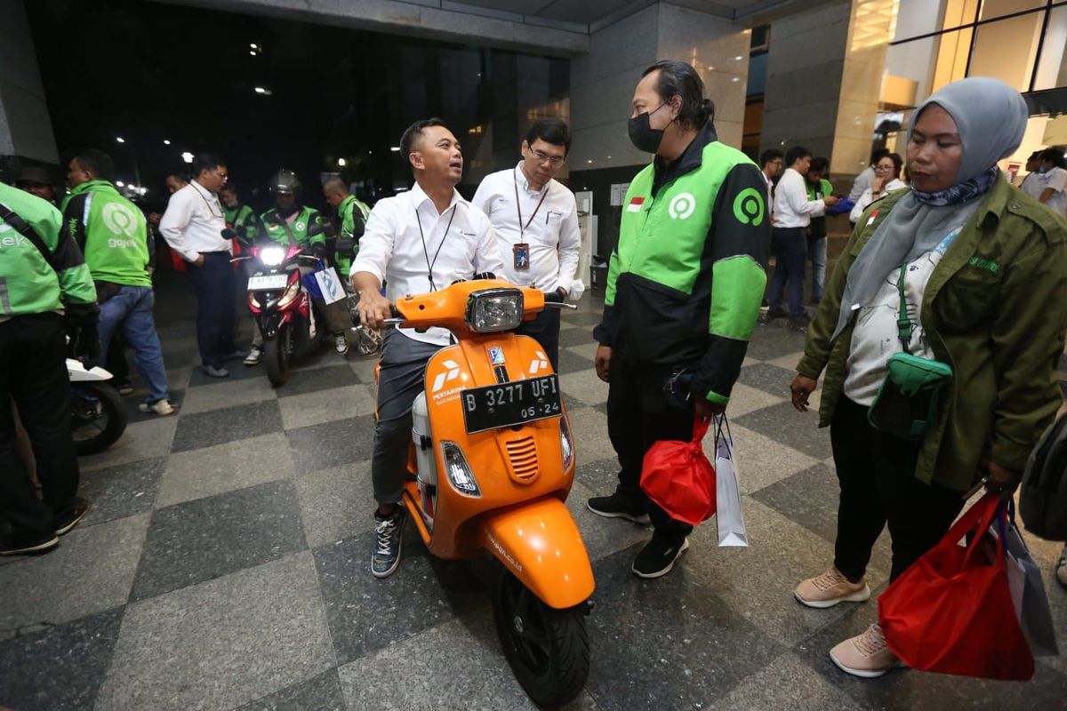 PGN melalui anak perusahaan PT Gagas menyelenggarakan sosialisasi motor bahan bakar gas (BBG) kepada pengemudi atau mitra ojek online.