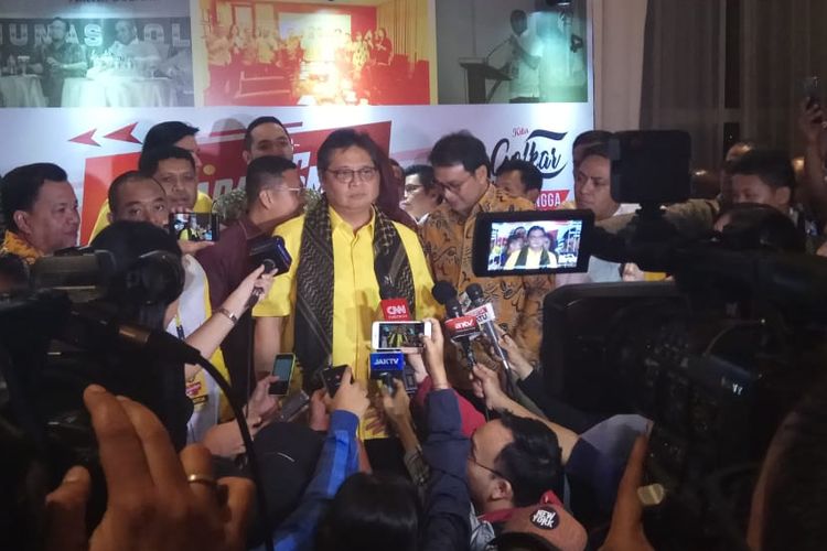 Ketua Umum Partai Golkar, Airlangga Hartarto dalam acara deklarasi Semangat Muda Airlangga Hartarto (SMART) di Hotel Four Season, Jakarta Pusat, Sabtu (24/8/2019).