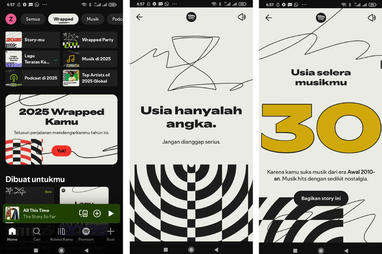 Ilustrasi cara cek usia selera musik Spotify Wrapped 2025.