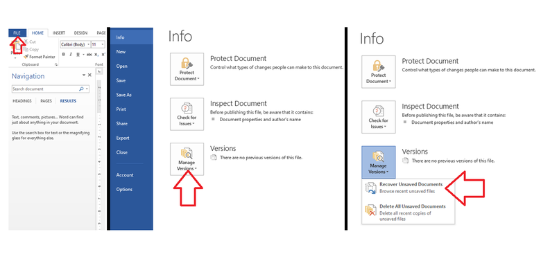 Cara mengembalikan dokumen Microsoft Word yang belum tersimpan akibat laptop atau komputer hang atau mati.