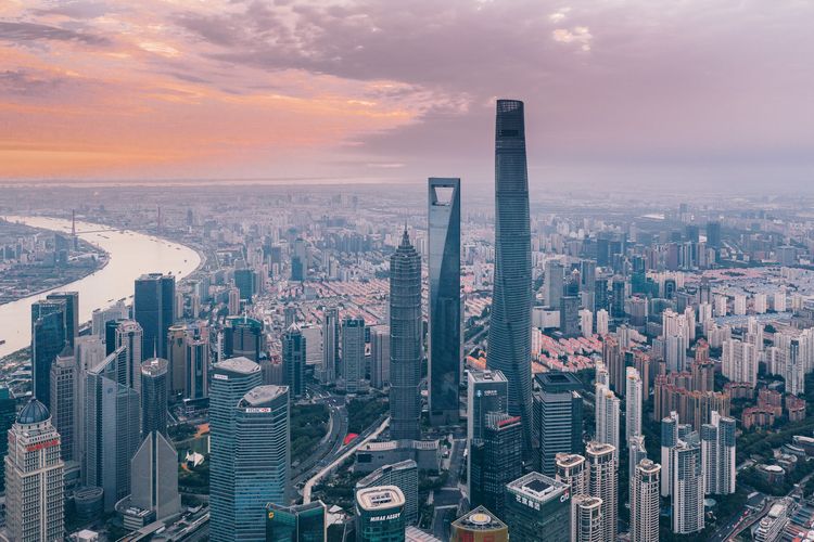 A general view of Shanghai Tower in China. 