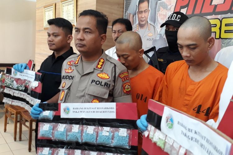 Polresta Denpasar saat gelar pers rilis penangkapan kurir narkoba, Rabu (20/11/2019)