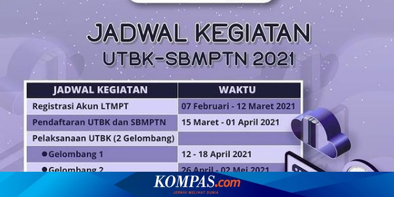Siswa Ingin Ikut Utbk Sbmptn 2021 Catat Jadwal Pelaksanaannya Halaman All Kompas 