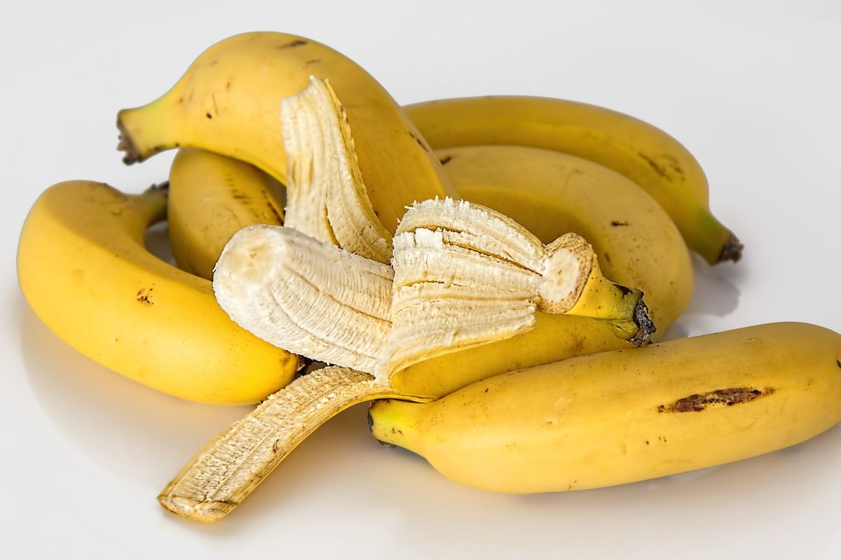 Ilustrasi pisang, buah pisang. 