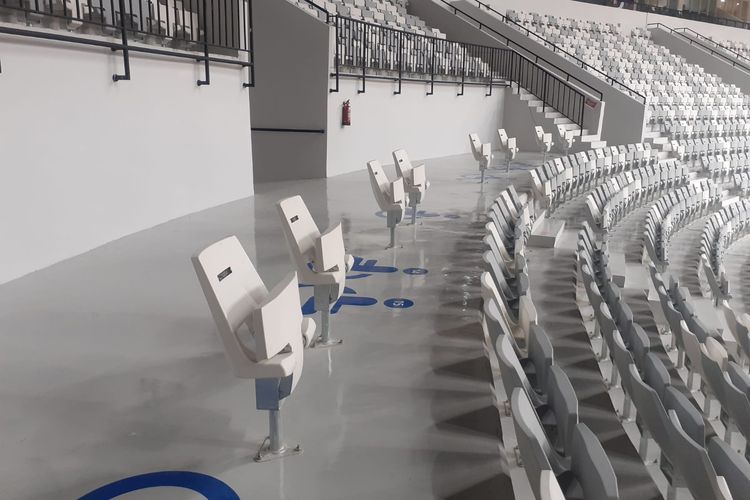 Kursi penonton difabel di Indonesia Arena, Kawasan Gelora Bung Karno (GBK), Senayan, Jakarta