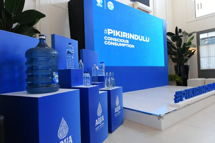 Acara konferensi pers Peluncuran Kampanye Conscious Consumption Danone Aqua, Kamis (24/8/2023) lalu, di Jakarta.