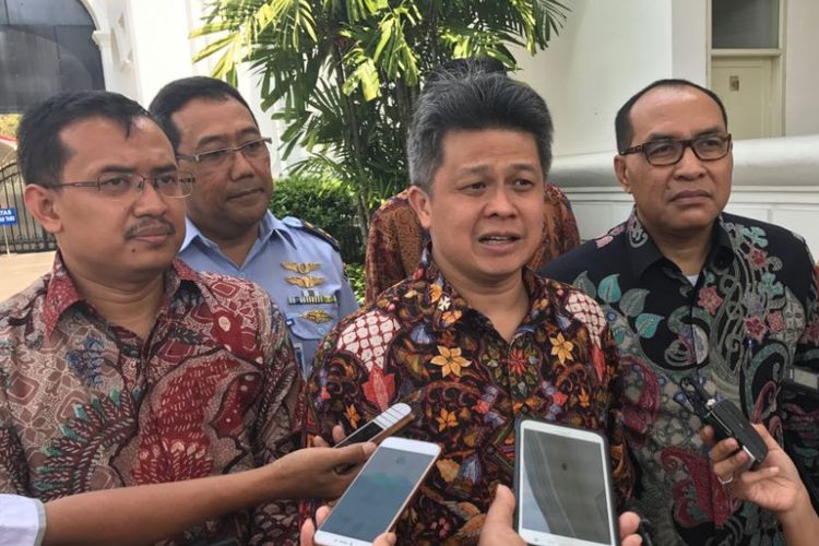 Pengurus Konferensi Wali Gereja Indonesia usai bertemu Presiden Joko Widodo di Istana Merdeka, Jakarta, Rabu (2/8/2017).