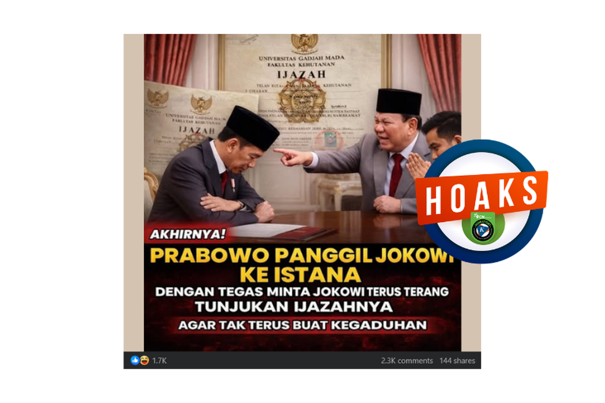 Narasi Media Sosial: Prabowo Panggil Jokowi ke Istana Soal Tudingan Ijazah Palsu