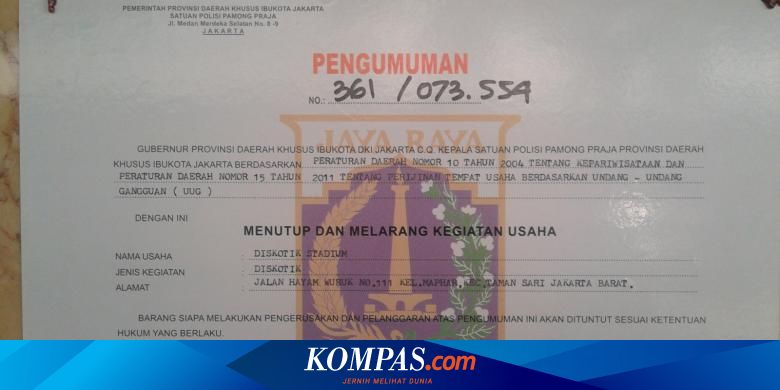 Diskotek Stadium Ditutup Ini Kata Pengusaha Hiburan