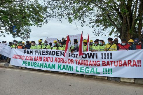 Setop Produksi karena Jalan Tambang Ditutup, Karyawan Perusahaan Batu Bara Demo di Polres Kukar