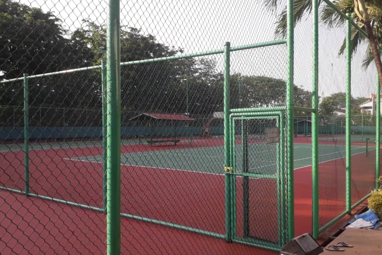 Kondisi venue tenis kursi roda Asian Para Games 2018 di Klub Kelapa Gading, Jakarta Utara, Selasa (25/9/2018).