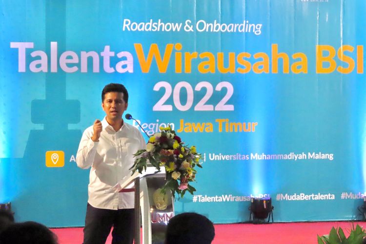 Wakil Gubernur Jawa Timur (Jatim) Emil Elestianto Dardak dalam acara Roadshow and Onboarding Talenta Wirausaha Bank Syariah Indonesia (BSI) 2022 di Malang, Jatim, Senin (14/2/2022).
