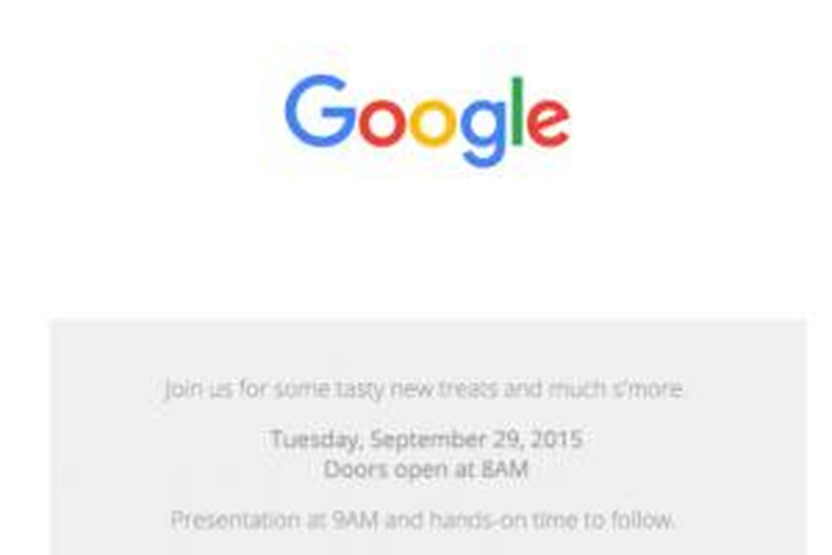Undangan acara Google pada 29 September