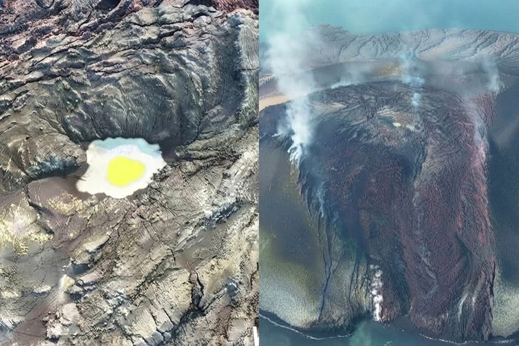 Kawah Gunung Anak Krakatau Tampak seperti Telur Ceplok, Ini Penjelasan Petugas