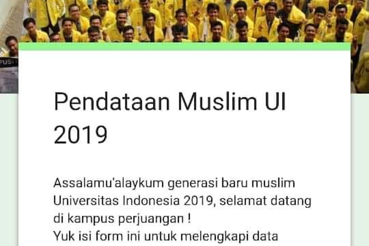 Ilustrasi Data Form UKM Salam UI