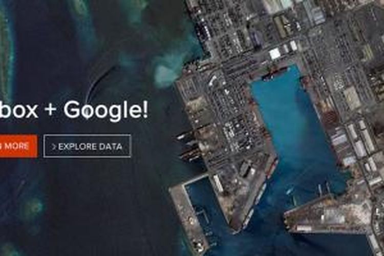 Laman beranda situs Skybox Imaging mengumumkan akuisisi oleh Google