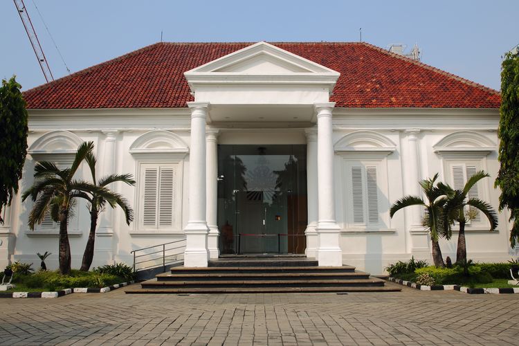 Ilustrasi tampak depan Galeri Nasional Indonesia di Jakarta Pusat. 