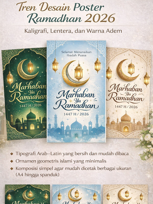 Tren Desain Poster Ramadhan 2026: Kaligrafi, Lentera, dan Warna Adem.