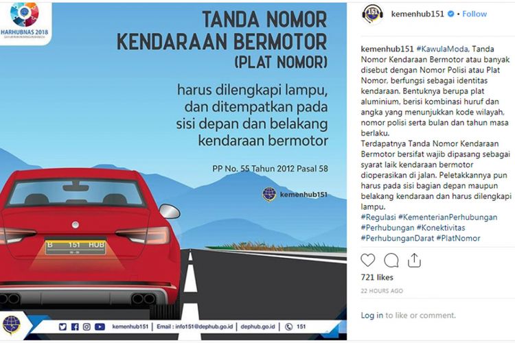 Tanda nomor kendaraan bermotor atau pelat nomor.