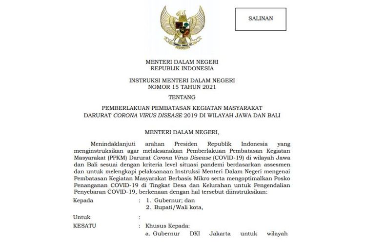 Berlaku Hari Ini Ini Ketentuan Ppkm Darurat Jawa Bali Berikut Tambahannya Halaman All Kompas 