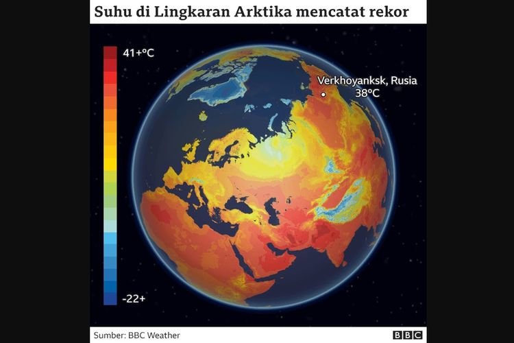 Suhu di lingkaran Arktika mencatatkan rekor.
