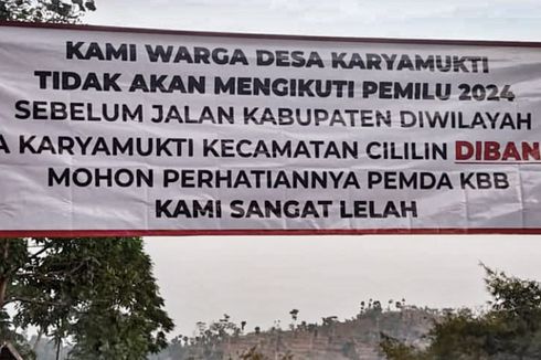 Protes Jalan Rusak, Warga Bandung Barat Pasang Spanduk Ancam Golput Pemilu 2024