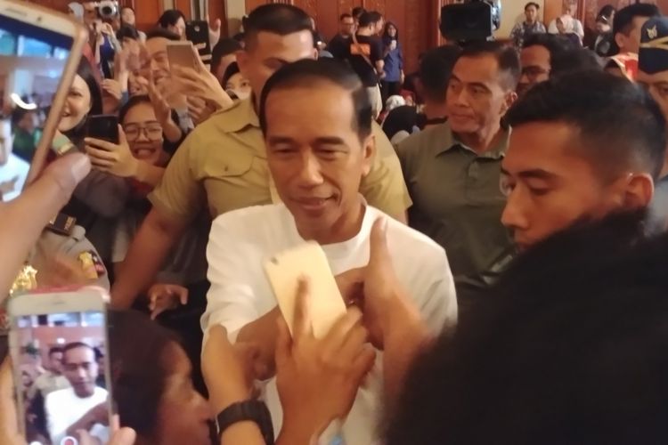 Presiden Jokowi saat membuka Green Fest Tahun 2019 di Jakarta Convention Center, Senayan, Jakarta, Kamis (31/1/2019).