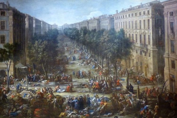Adegan dari wabah 1720 di La Tourette (Marseille) oleh pelukis Prancis kelahiran Catalan Michel Serre