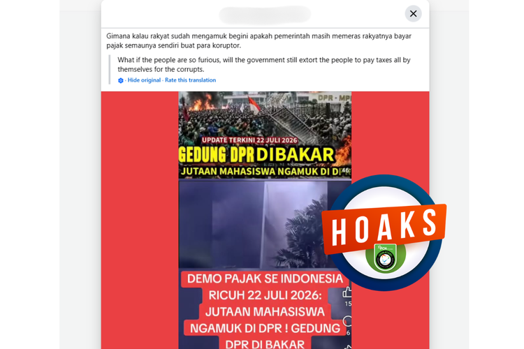 INFOGRAFIK: Hoaks Pembakaran Gedung DPR oleh Demonstran, Simak Bantahannya
