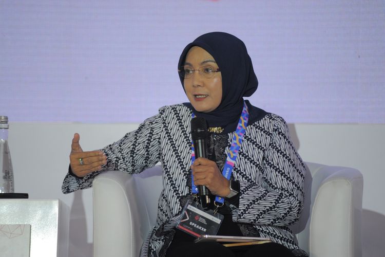Dirjen Pendidikan Vokasi Kemendikbud Ristek, Kiki Yuliati dalam acara Merdeka Innovation Summit 2023 di Jakarta, pada Jumat (17/11/2023).