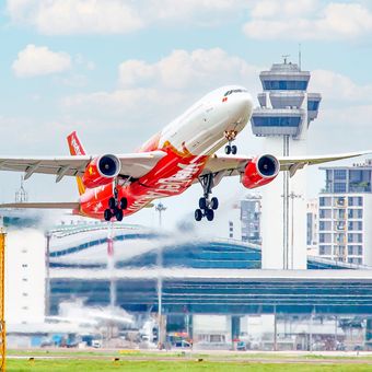Ilustrasi pesawat Vietjet.