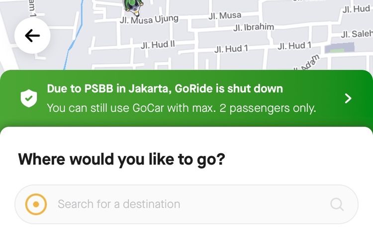 Layanan GoRide belum bisa diakses pengguna