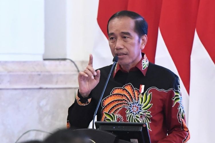 Presiden Joko Widodo saat memberikan pengarahan kepada jajaran pejabat Polri di Istana Negara, Jumat (14/10/2022).