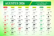 Kalender Agustus 2026 Lengkap dengan Tanggal Merah, Hari Libur, Kalender Jawa, Bali, dan Hijriah