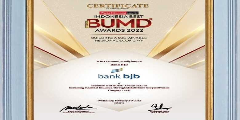 Bank BJB Raih Indonesia Best BUMD Awards 2022