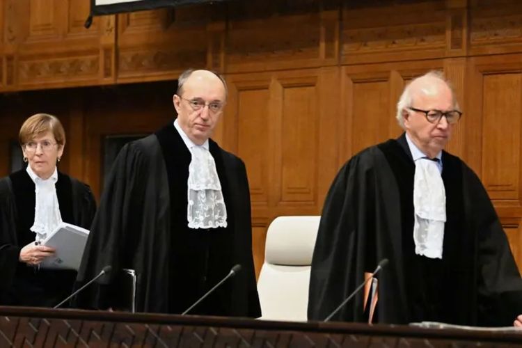 Dengar pendapat publik mengenai gugatan genosida Afrika Selatan terhadap Israel dimulai pada Kamis di Mahkamah Internasional (ICJ) di Den Haag, Belanda, 11 Januari 2024.