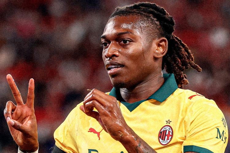 Rafael Leao mendedikasikan gol untuk Diogo Jota dalam laga uji coba Liverpool vs AC Milan di Stadion Kai Tak, Hong Kong, Sabtu (26/7/2025).